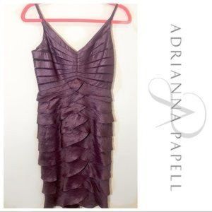Adrianna Papell Purple Ruffle Dress / Size 4